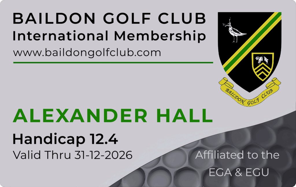 International Golf Membership card – official WHS handicap golf membership Portfolio