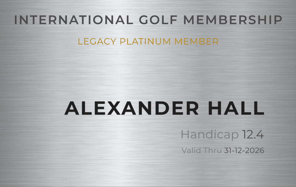 Legacy 高爾夫會籍 - Platinum 尊榮卡面