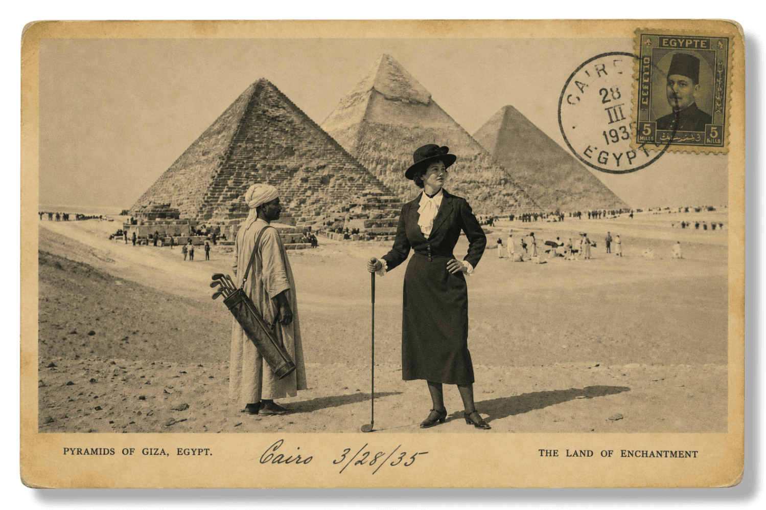 Vintage Cairo Golf Postcard