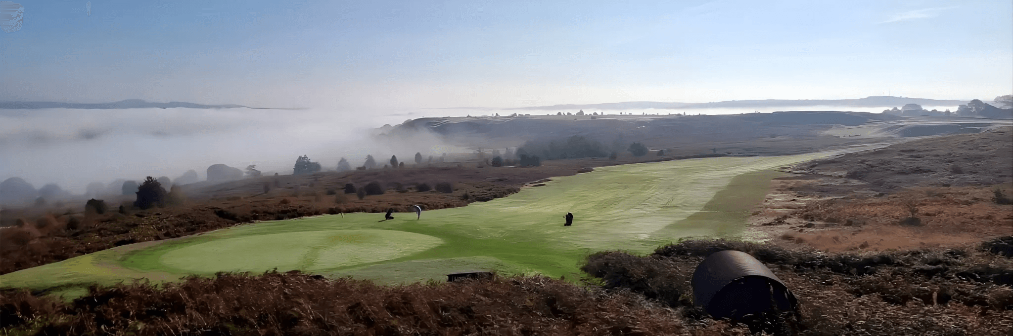 Die historische Heidelandschaft des Baildon Golf Club Loch 3